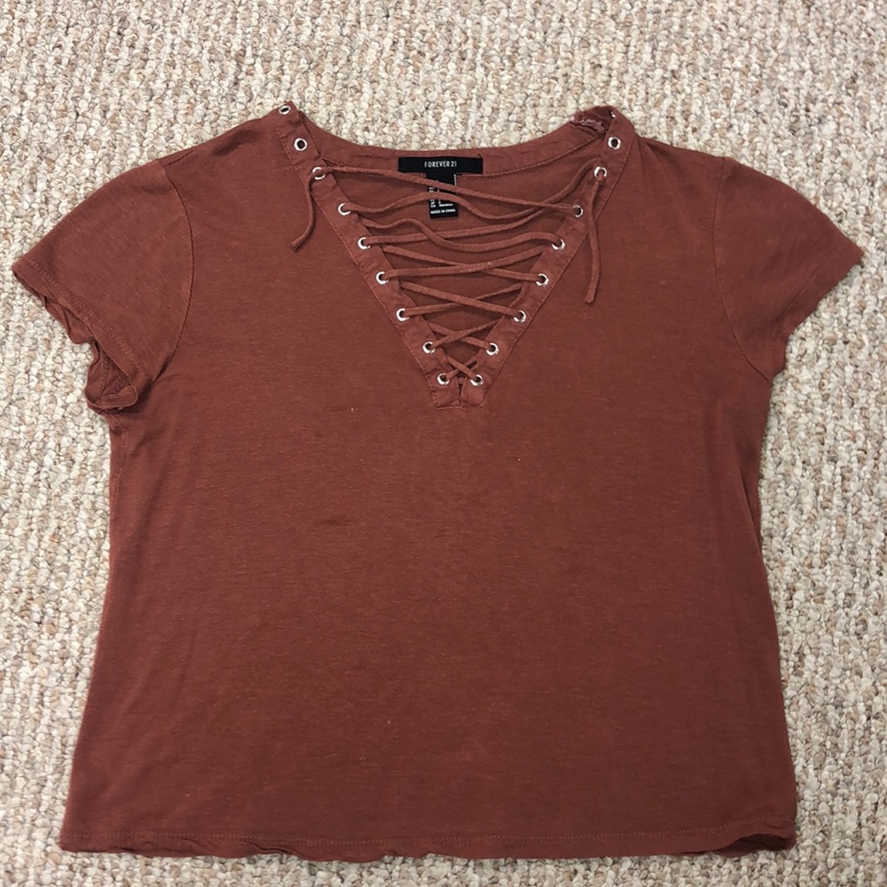 Forever 21 lace up T-shirt